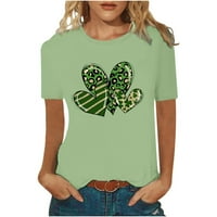 Lastesso Žene Casual St.Patrickov dan tiskani kratkih rukava s pulovernim majicama na vrhu majice na