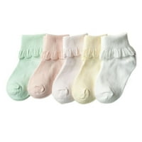 Parovi dojenčad djevojke čipke ruffle čarape za djecu dječje proklizne pamučne meke čvrste boje princeze