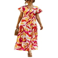 COLISHA dame Ljeto plaže sandress v izrez Maxi haljine cvjetni tisak duga haljina seksi havajski kratki