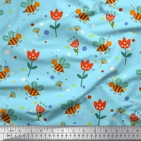 Soimoi pamučni dres tkanine, cvjetni i med pčelinji klip umjetnost tkanina za ispis od dvorišta široko