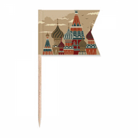 Rusija Katedrala Zgrada Crvene četvrtaste zastava za zube Oznake oznake za zabavu