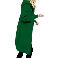 Hinvhai Ženska kaput Ženska duga duga duga, ženska jesenski zimski džemper srednja dužina plus veličina
