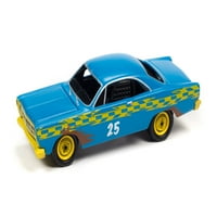 Ford Fairlane, ravna srednja plava - Johnny Lightning JLSF018 48b - Discast Model Model Toy Car