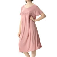 Homgro ženska plus veličina noćna haljina za spavanje s kratkim rukavima Srednja duljina noćna sereda
