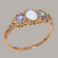 Britanci napravio je 10k zlatni prsten sa prirodnim oblika i tanzanita ženskim rubnim prstenom - Opcije