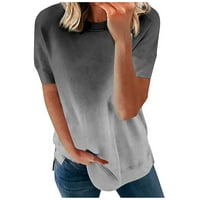 LHKED ženske košulje kratkih rukava za žene na čišćenju Ženska modna štamparija Okrugla vrata Labavi