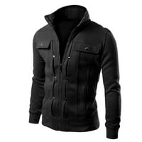Guvpev muški jaknu dizajniranog kaputa za kaput - tamno siva XL