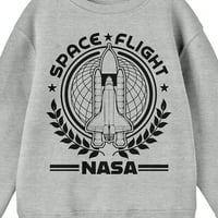 Space let brtve posada izrez dugih rukava Atletski Heather Youth Duweatshirt-mali