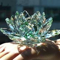 Deyuer umjetni kvarcni kristalno lotos cvijeće figurice svadbeni dekor suvenir, zelena