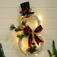 Božićni vence - Božićna dekoracija sa svetlom, rukom napravljenom snjegovinom božićnom vijenkom, odlična