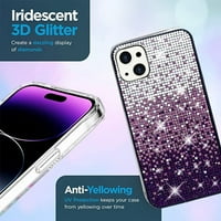 Slučaj za iPhone Plus, Bling dijamantski telefon za žene 3D kristal Sjajno Iskre zaštitni poklopac sa