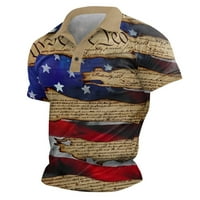 Muške polo majice Dan nezavisnosti Raglan rukav multi dugme rever ispis Svečane slavlje majice za muškarce