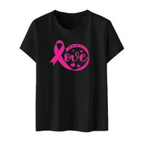 Oktobar Nosite ružičaste majice za podizanje raka dojke za žene Ljeto Loose Fit Majica kratkih rukava