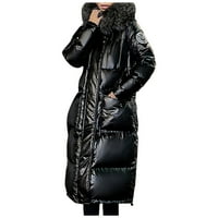 AVITICD BLAZER s kapuljačom pamučne jakne, džepne jakne, modne duge kaputi ženski kaput pola jakne za