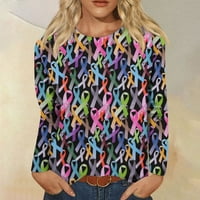 Strungten ženski modni casual longsleeve print pulover okruglog vrata Top bluza