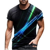 CLlios grafički majice Muškarci Ljeto 3D uzorak košulja Regularni fit kratki rukav Top Crewneck Atletic