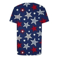 Cleariance Muške košulje 4. jula Američki majica za majicu kratkih rukava kratkih rukava Plava 2xl