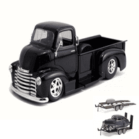 Diecast Paket automobila i prikolice - Chevy Coe Pickup, crna W Chrome - Jada Toys - Scale Diecast Model