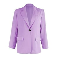 Shomport Womens casual bluže dugih rukava rever Otvoreno Prednji poslovni rad Blazer jakne Trendi kaput