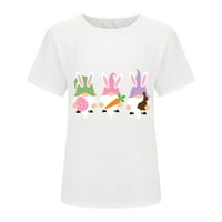 Ljetne žene vrhovi kratkih rukava Žene Crewneck T košulje Uskršnji zec tiskane majice kratkih rukava