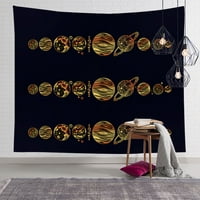 Psihodelic Moon Sun Wall Viseća crno-zlatna mistična tapiserija za plažu za ručnik za plažu Art Tapisestry