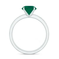 Smaragdni set za prsten sa moissite sa moissitnim poboljšanjem, setom prstena za smeće, 14k bijelo zlato,