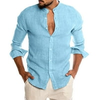 Muška majica Ležerne prilike na vratu Plaža Top rukava Ležerne prilike Dugo dugmetadna bluza Solid bluza