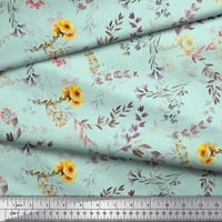 Soimoi Green Heavy Canvas list tkanina cvjetni ispisani tkaninski dvorište širom