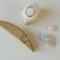 Lažni prsten za isječak za papir - minimalistički prsten za slaganje - srebro sterling, 9