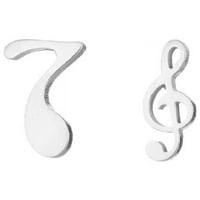 Toyella Love Ear Studs Electroplating Star Glazba Napomena Jednostavne geometrijske naušnice od nehrđajućeg