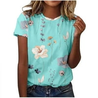 Ženski ljetni vrhovi labavi fit na prodaju Ženska modna tiskana majica kratkih rukava bluza okrugli