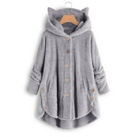 JYEITY FALL tipka kaput od pulover sa čvrstog s kapuljačom Bluza plus veličina Kišne jakne za žene vodootporna