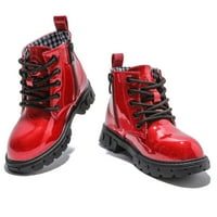 Dječaci Djevojke Combart Boots Boots Vodootporne čizme čipke sa bočnim patentnim zatvaračem biserni