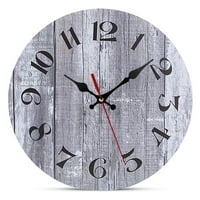 Drveni zidni sat Nekraćeno tiho drvo ukras rustikalni viseći satovi sivi