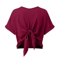 Žene ljetne tunike vrhove kratkih rukava Bluze okrugli izrez Pulover modna majica 2xl