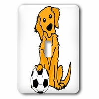 3Droza Slatki smiješni Zlatni retriver Puppy Pas Igrati nogomet - Jednokrevetni prekidač