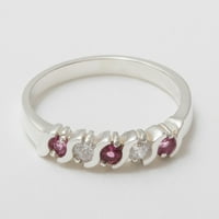 Britanci napravio je 9k bijelo zlato prirodno ružičasto torbalin i dijamantno ženski vječni prsten -