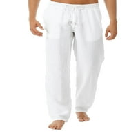 Trowwalk muške hlače elastične struine pantalone Solid color dno jogger casual loungewear vuče bijeli