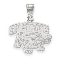 Silver Solid Sterling Logo Art San Francisco State University Srednje privjesak