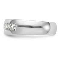 14k bijeli zlatni prsten za prsten za vjenčanje Diamond okrugli 5 kamene kanala veličine 7