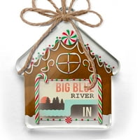 Ornament tiskan jednostrana usa rijeke Big Blue River - Indiana Christmas Neonblond