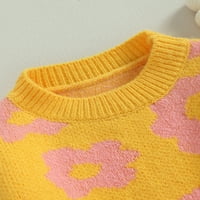 Dječji duks 1t 2T 3T Dječji djevojke s dugim rukavima cvjetni print pleteni puloveri na vrhu Ležerne