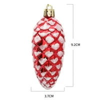 Xinhuadsh bo božić viseći pinecone blistavo neraskidivo Xmas Dekoracija stabla plastični borovni konusni