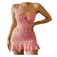 Baccoke haljine za žene Ljetni modni remen casual špagete haljina ženska cvjetna haljina mini ženske