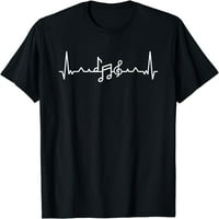 Muzika Heartbeat - Muzička majica Poklon za glazbeni ljubavnik Black Medium