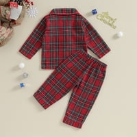 OKBABEHA TODDLER Baby Girls Bogin Božićni pidžami od đumbirane jelene dugih rukava i pantalone Kids