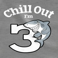 Poklon za godisnica Dječak Djevojka Chill Out Shark 3. rođendan Dječja majica 3T Siva