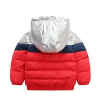 Popvcly Toddler dječaci zimski kaputi kaputi modni patchwork svjetlo puffer niz jaknu od kabine 1- godina
