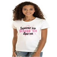 Stisnite ekran Spremi 'Em's Rak dojke Ženska majica Dame Tee Brisco Marke 3x