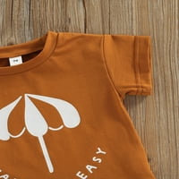 Calsunbaby Newborn Baby Girls Boys Ljetne odjeće Ispiši majicu kratkih rukava kratke hlače Set za odjeću